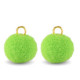 Pompom bedel met oog 10mm - Gold-vibrant green